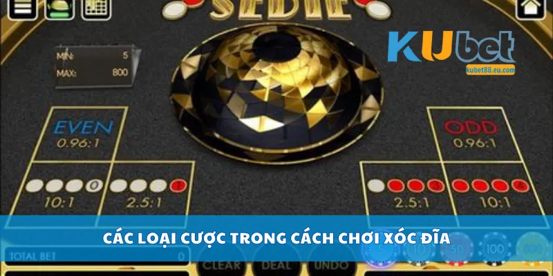 Các loại cược trong cách chơi xóc đĩa